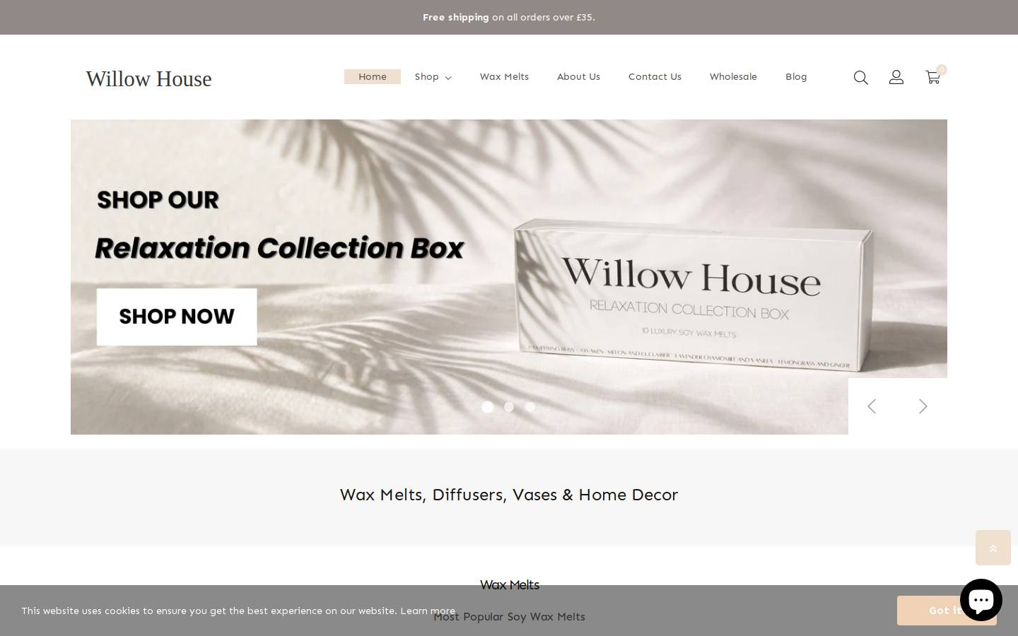 Willow House homepage screenshot