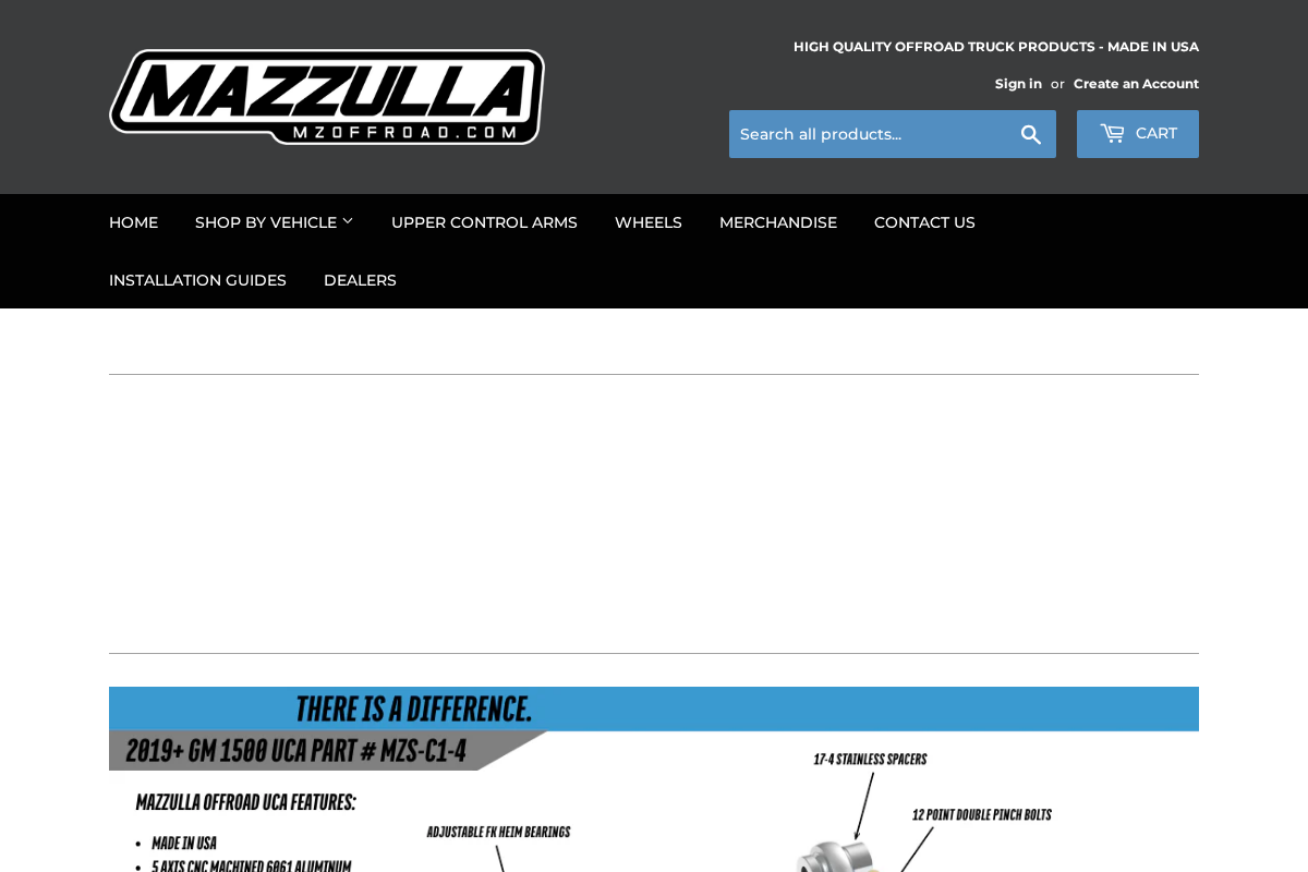 Mazzulla Offroad homepage screenshot