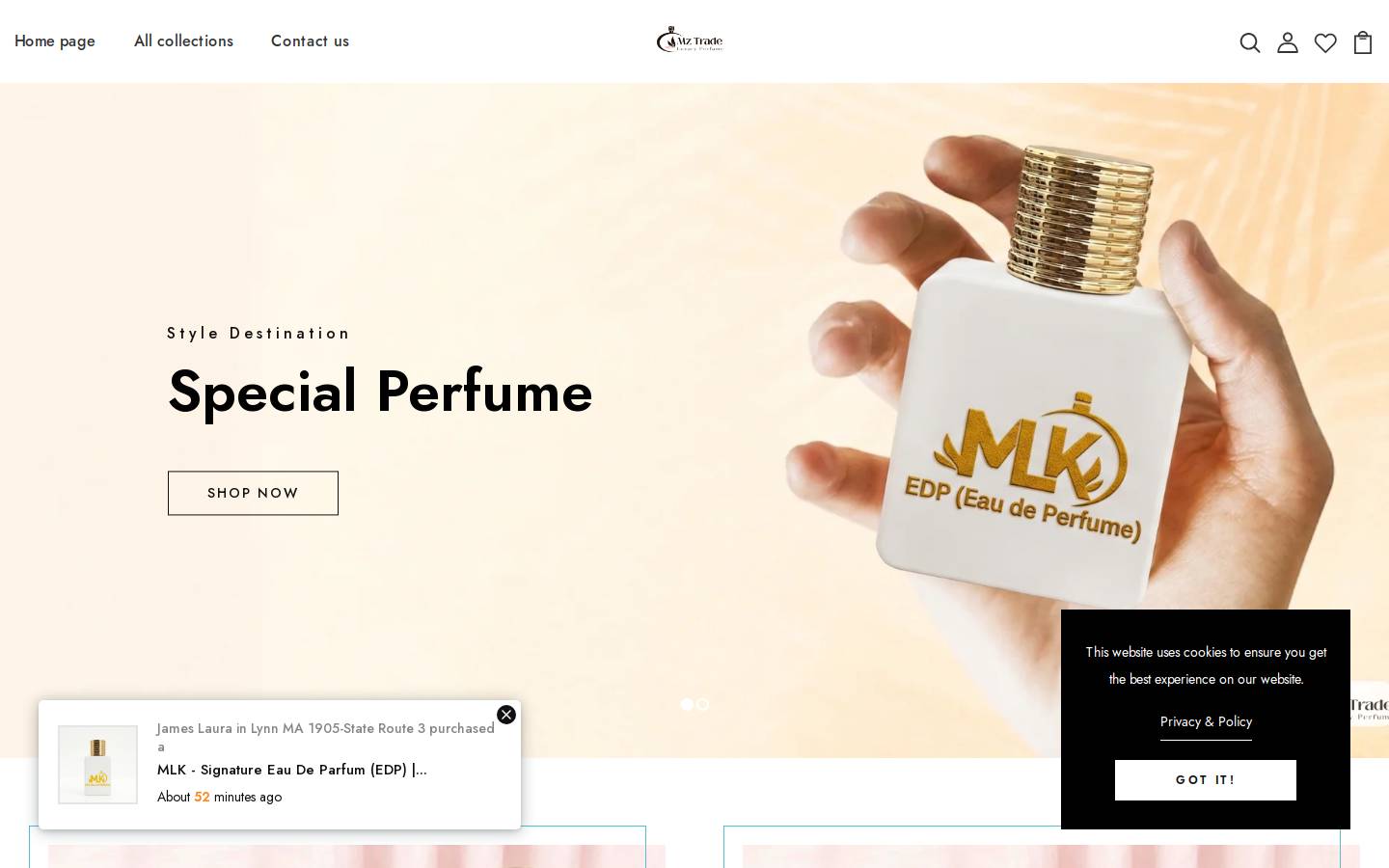mztrade.shop homepage screenshot