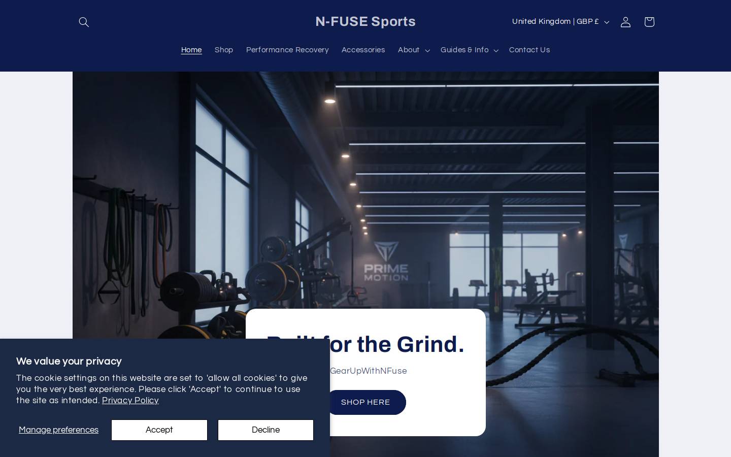 N-FUSE Sports homepage screenshot