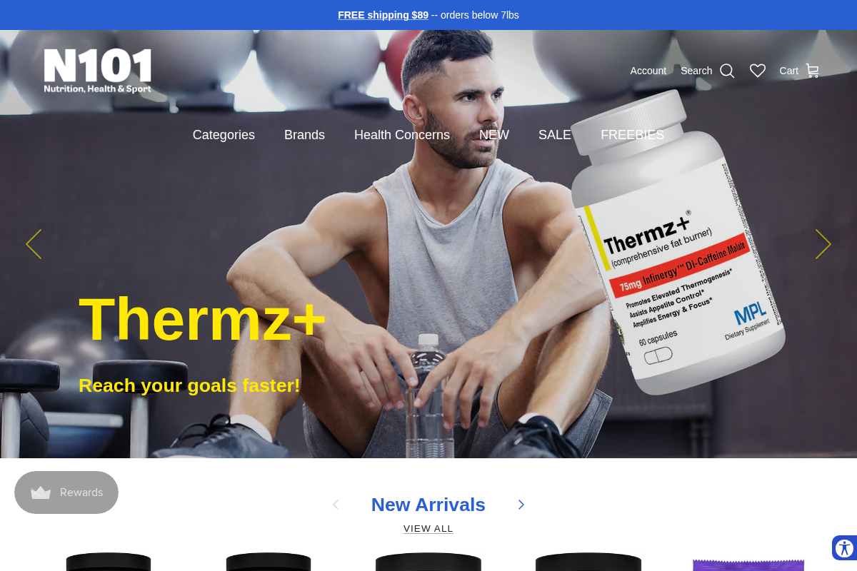n101nutrition.com homepage screenshot