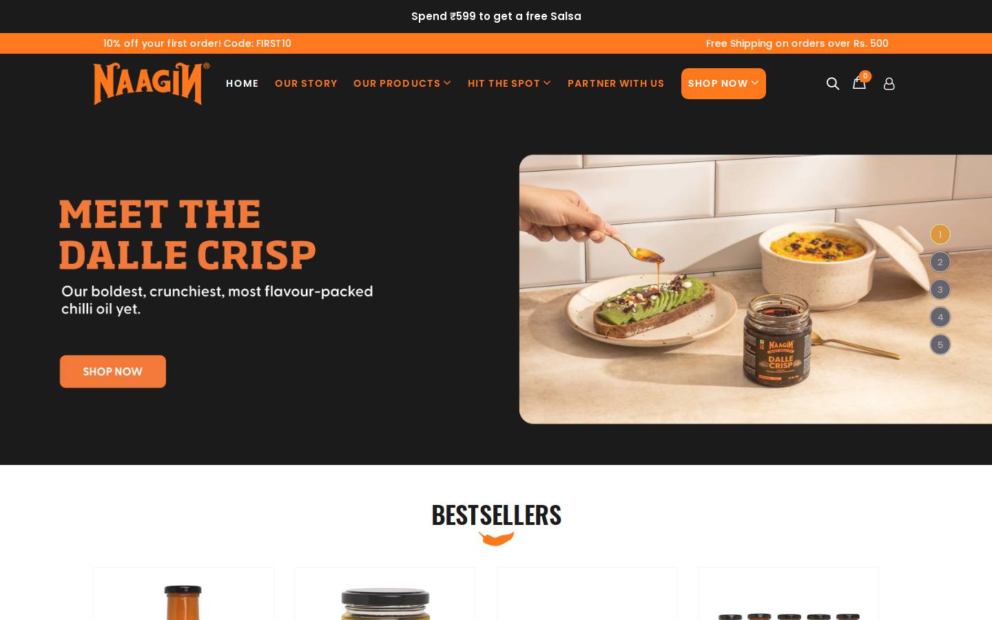 naaginsauce.com homepage screenshot