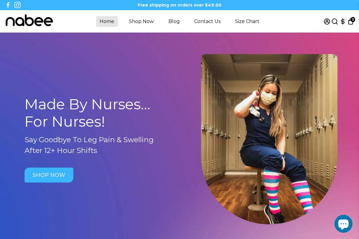 nabeesocks.com homepage screenshot