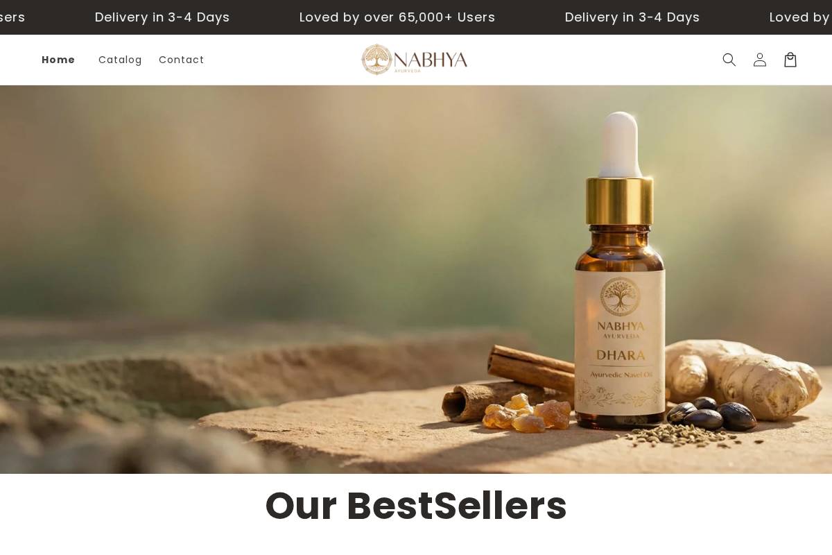 nabhyaayurveda.com homepage screenshot