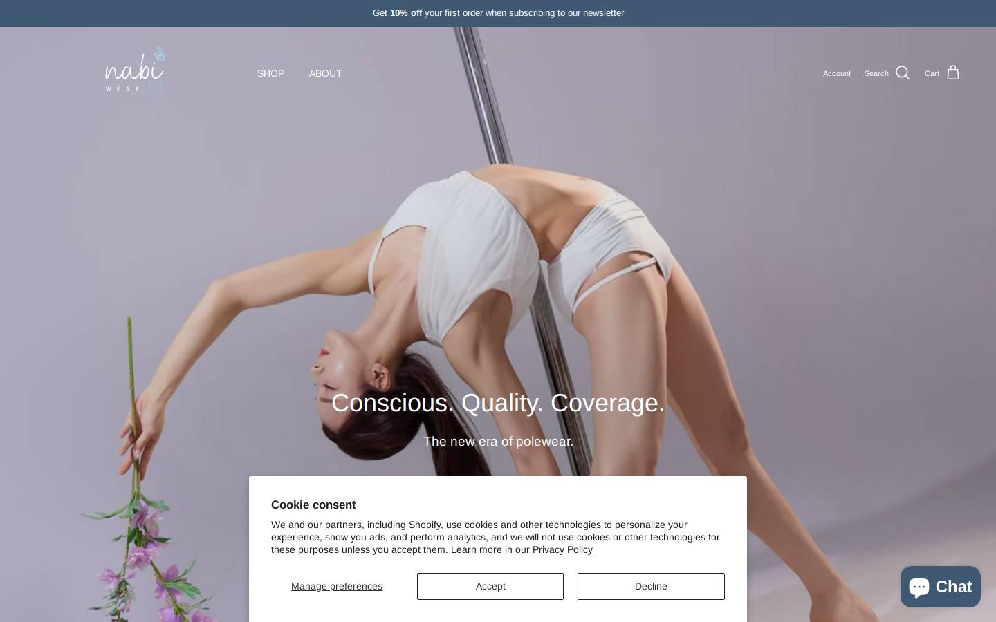 nabiwear.com homepage screenshot