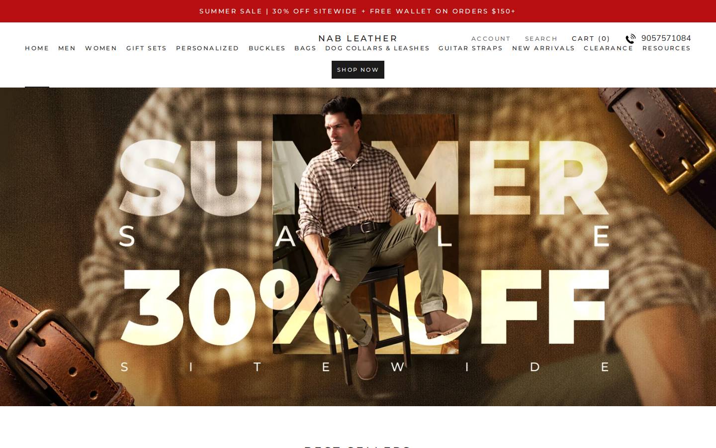 nableather.com homepage screenshot