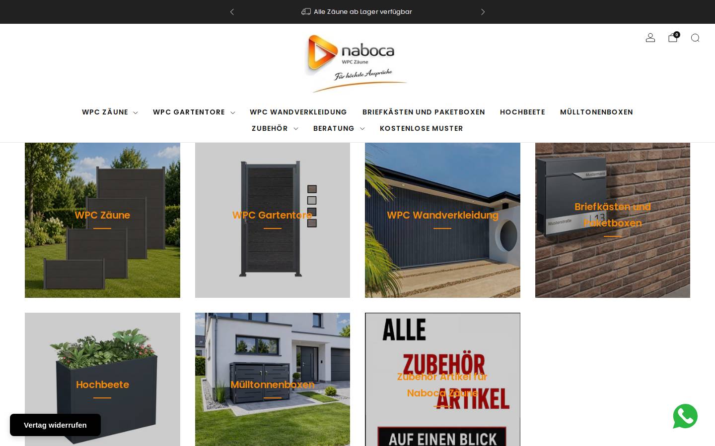 Naboca Shop homepage screenshot