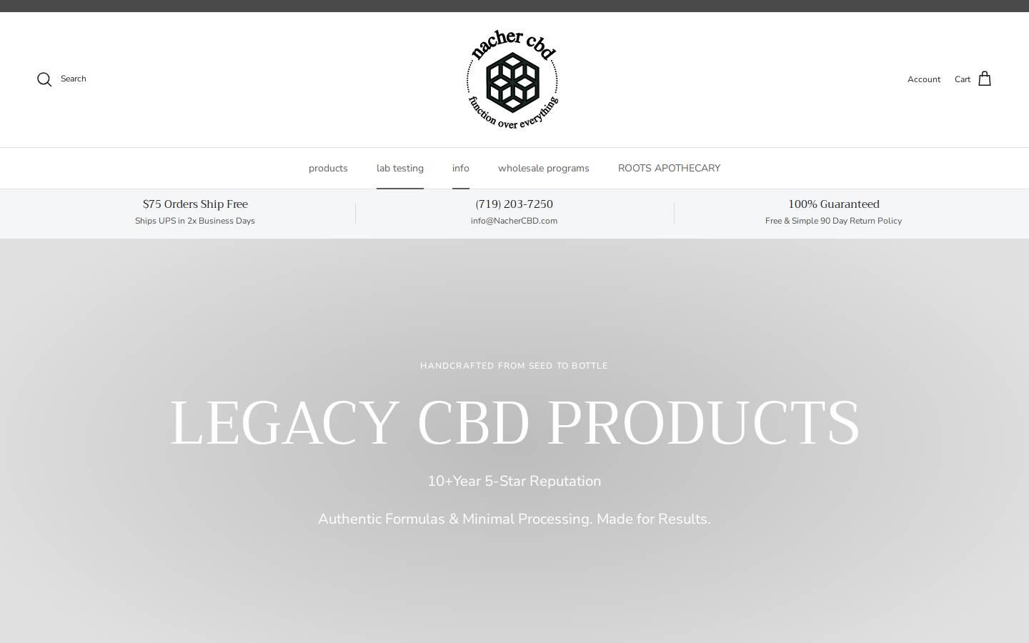 nacherapothecary.com homepage screenshot