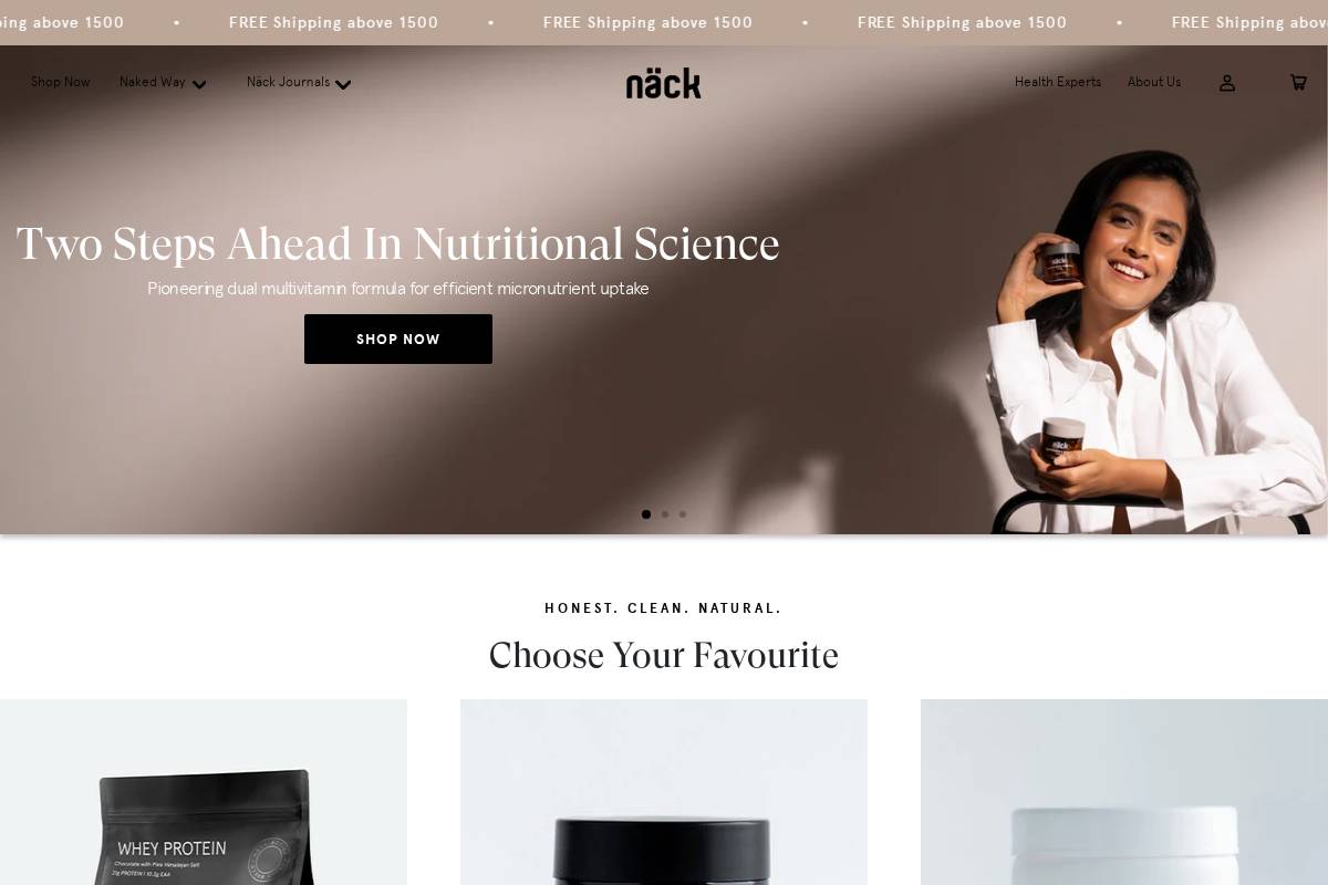 Näck homepage screenshot