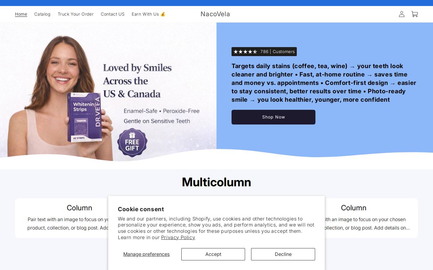 nacovela.com homepage screenshot