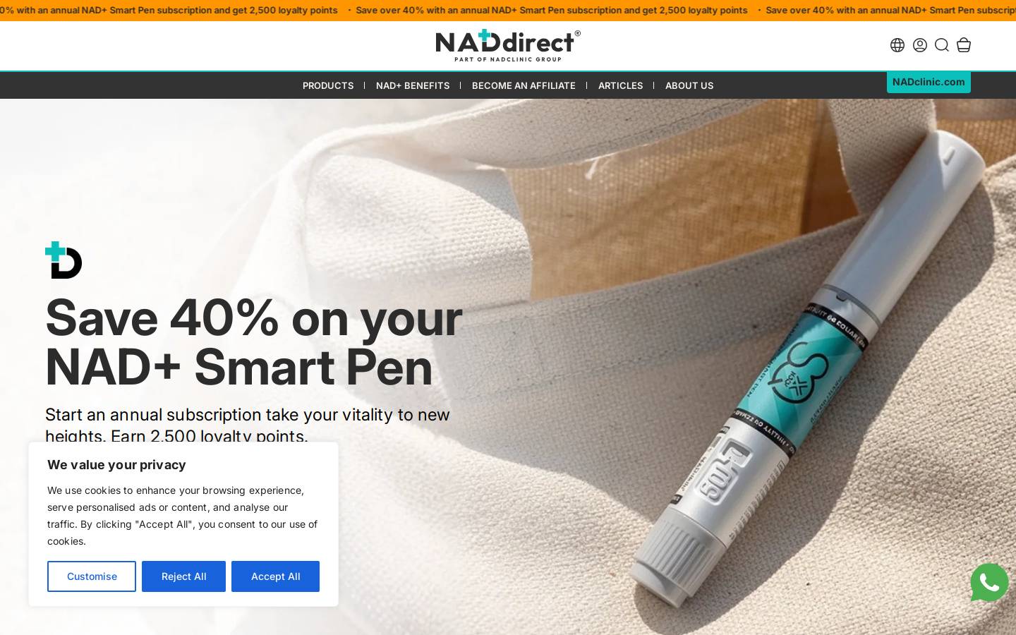 naddirect.com homepage screenshot