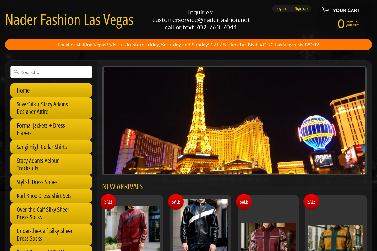 Nader Fashion Las Vegas homepage screenshot