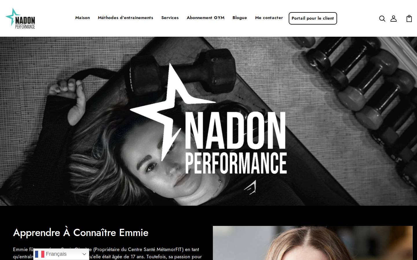nadonperformance.com homepage screenshot