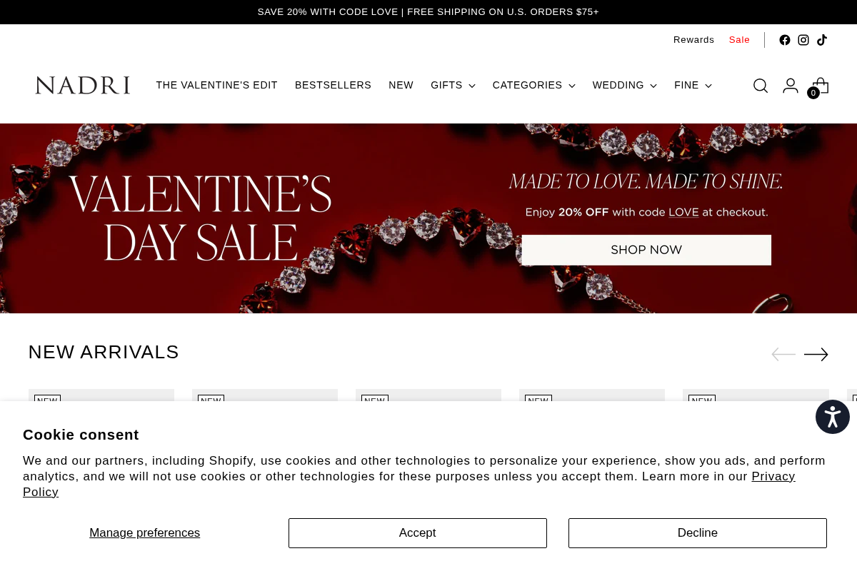 Nadri homepage screenshot