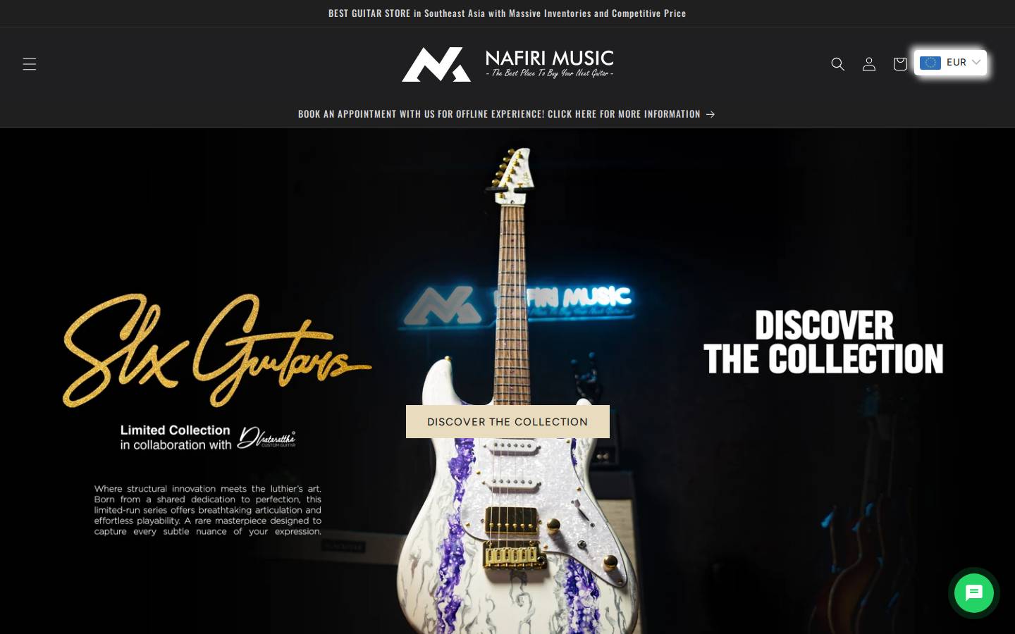 nafiriguitar.com homepage screenshot