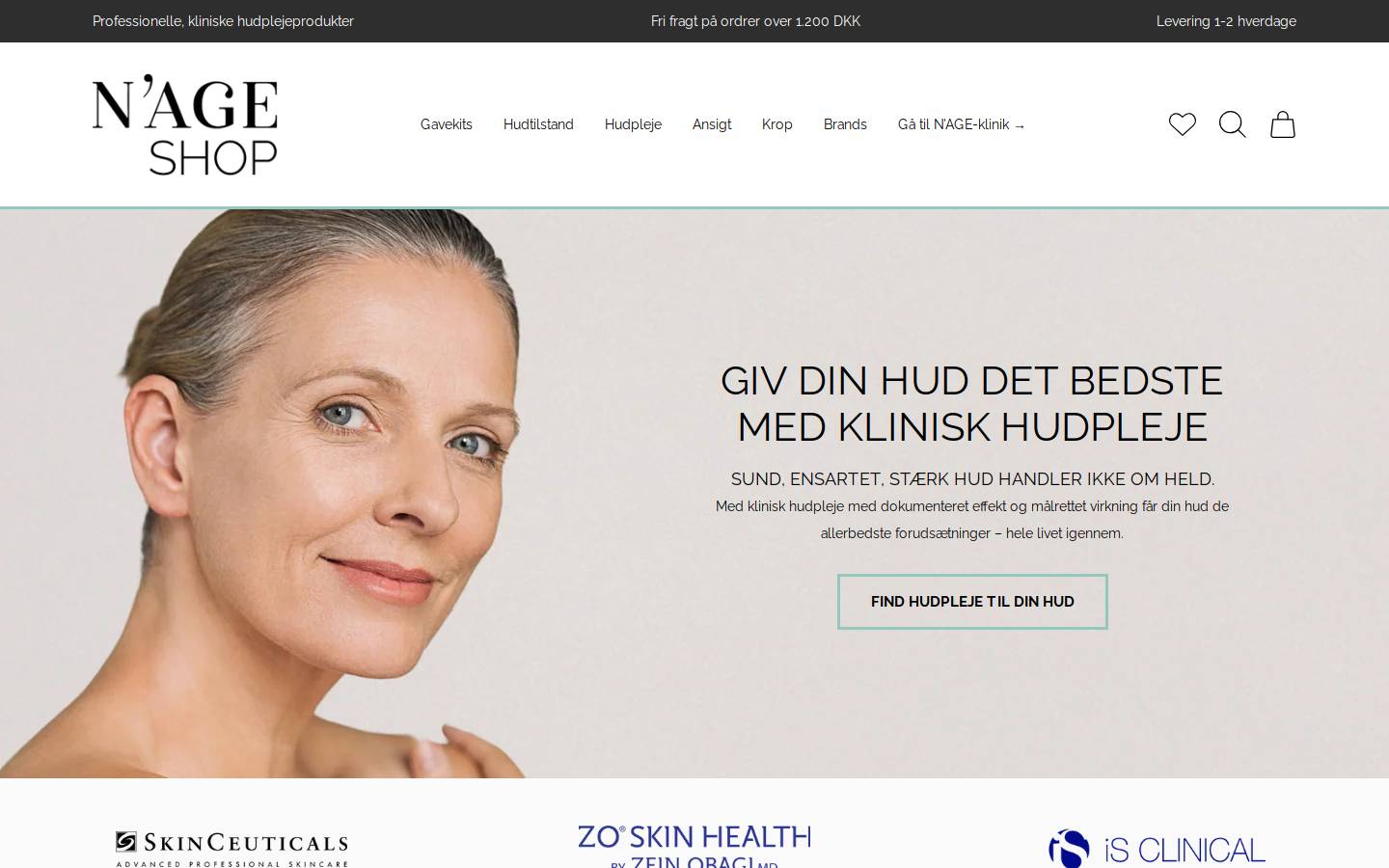 nageshop.dk homepage screenshot
