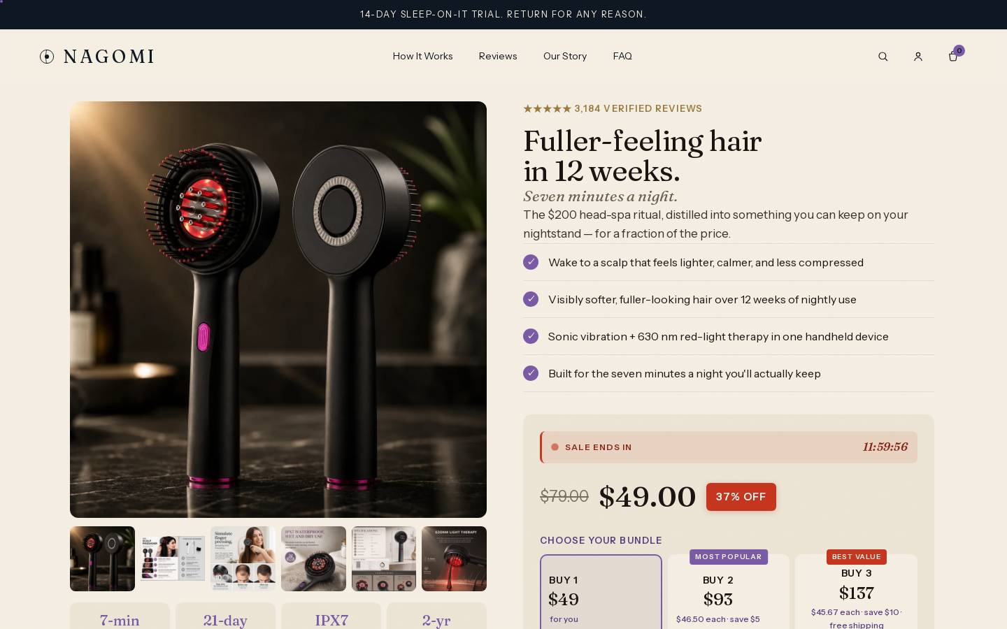 nagomihair.com homepage screenshot