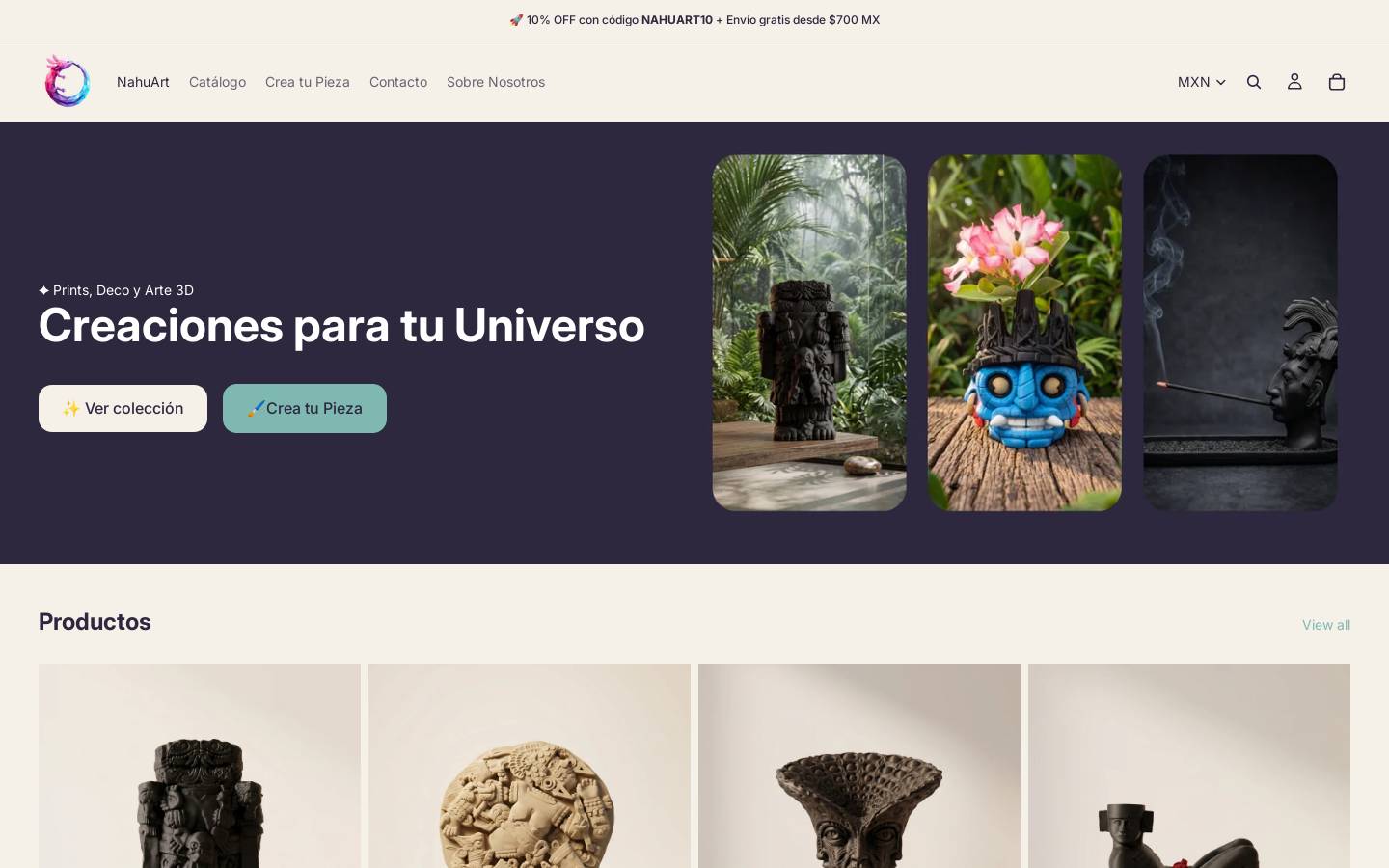 Nahuart homepage screenshot