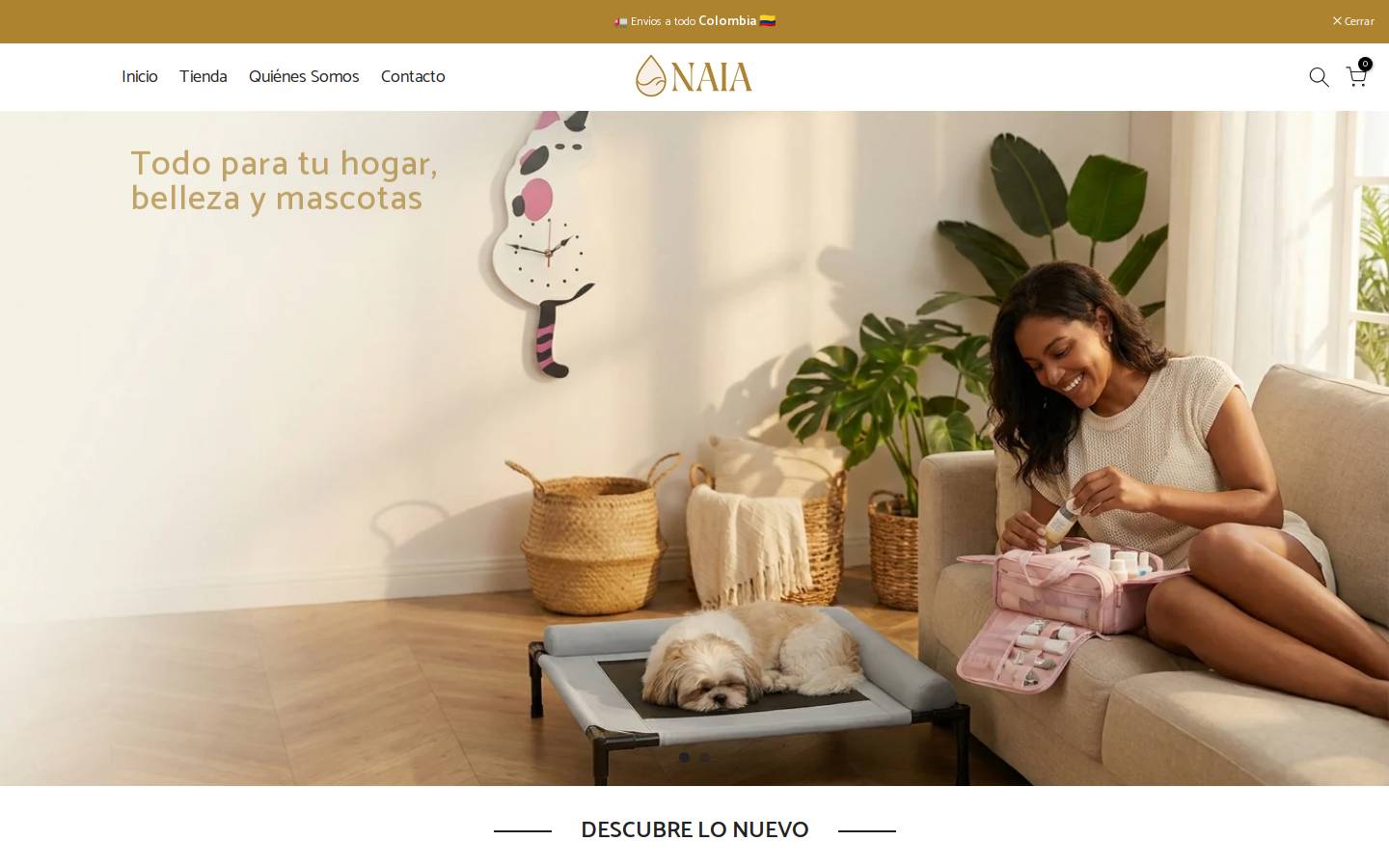 naiastore.com homepage screenshot