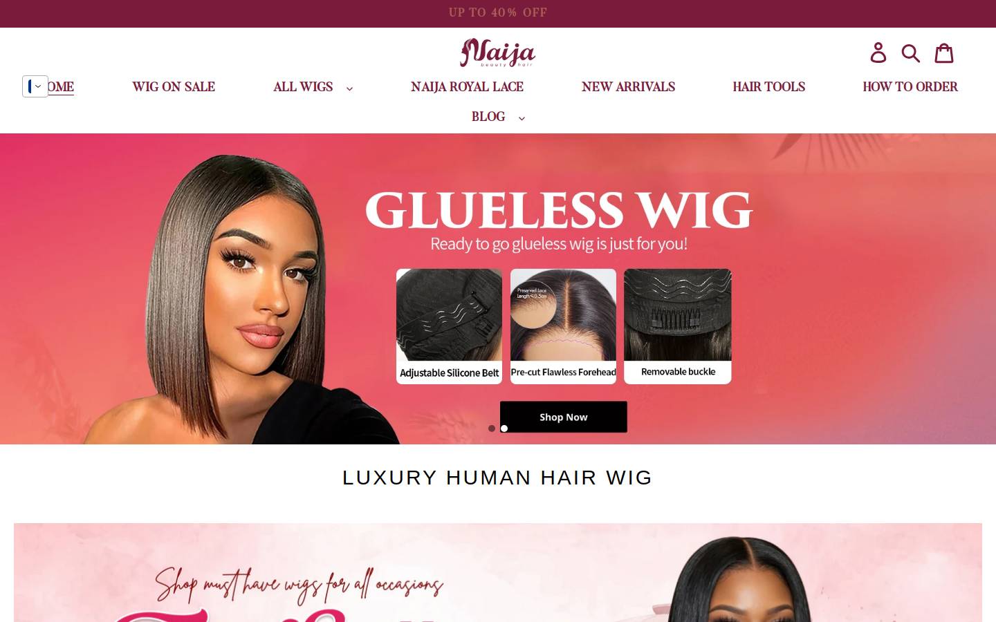 naijabeautyhair.com homepage screenshot