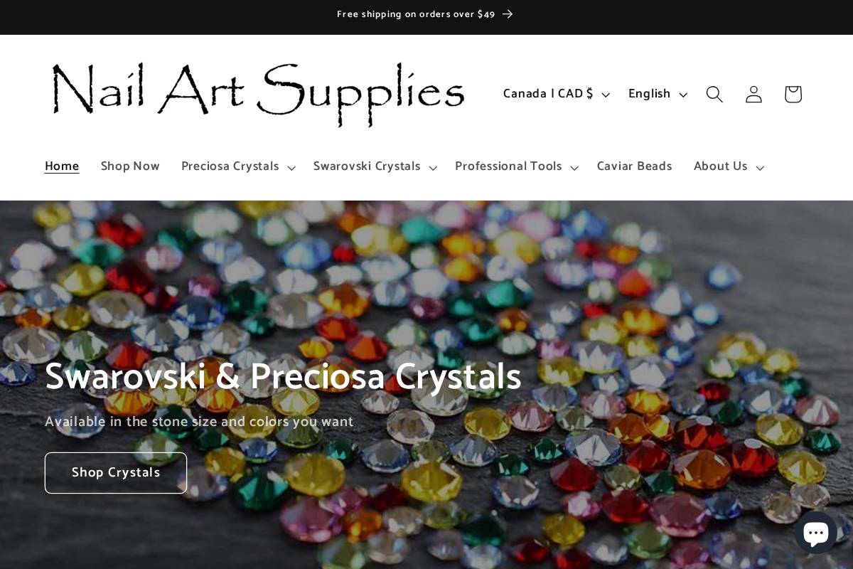 nailartsupplies.ca homepage screenshot