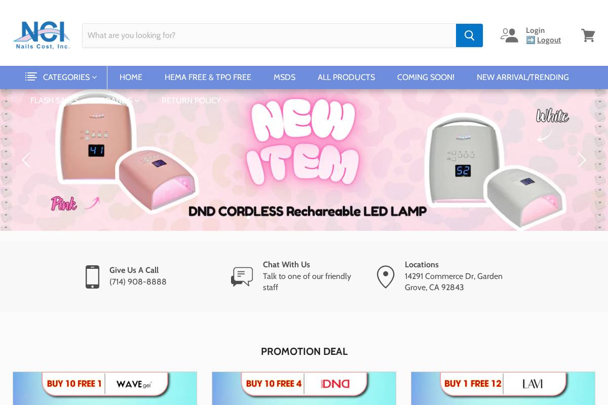 nailcost.com homepage screenshot