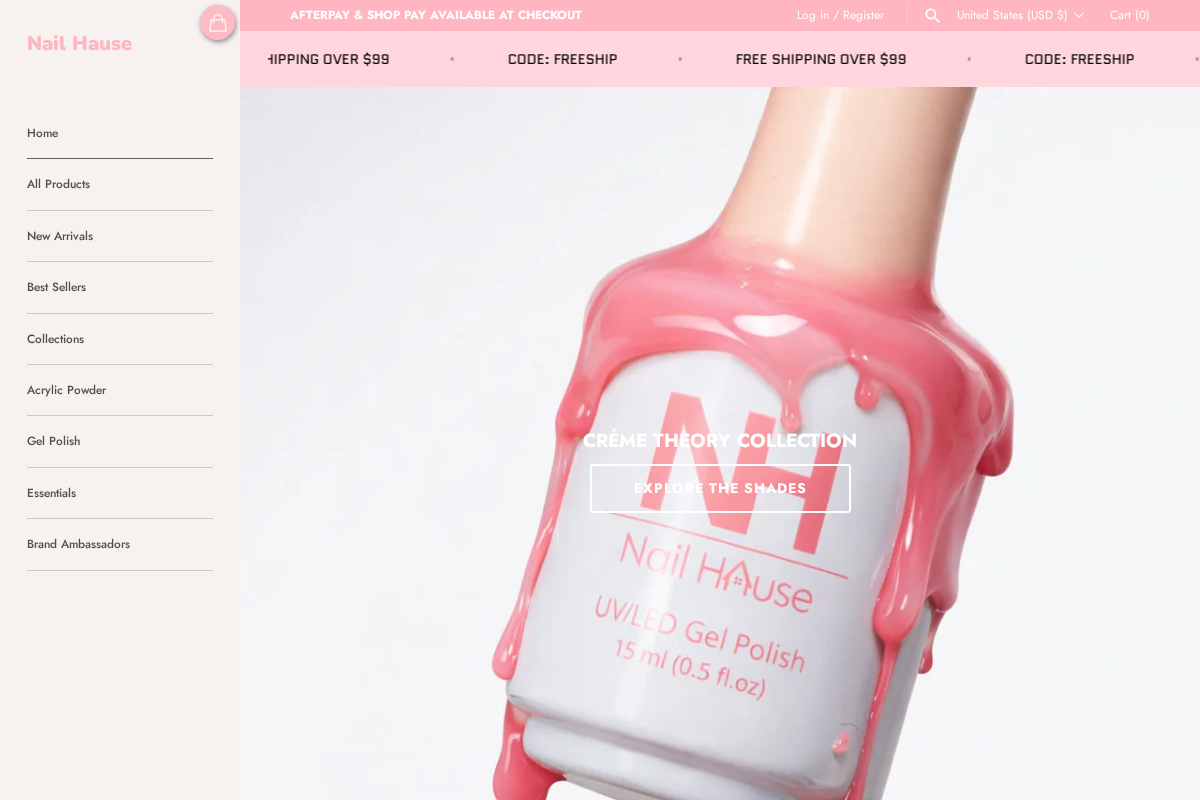 Nail Hause homepage screenshot