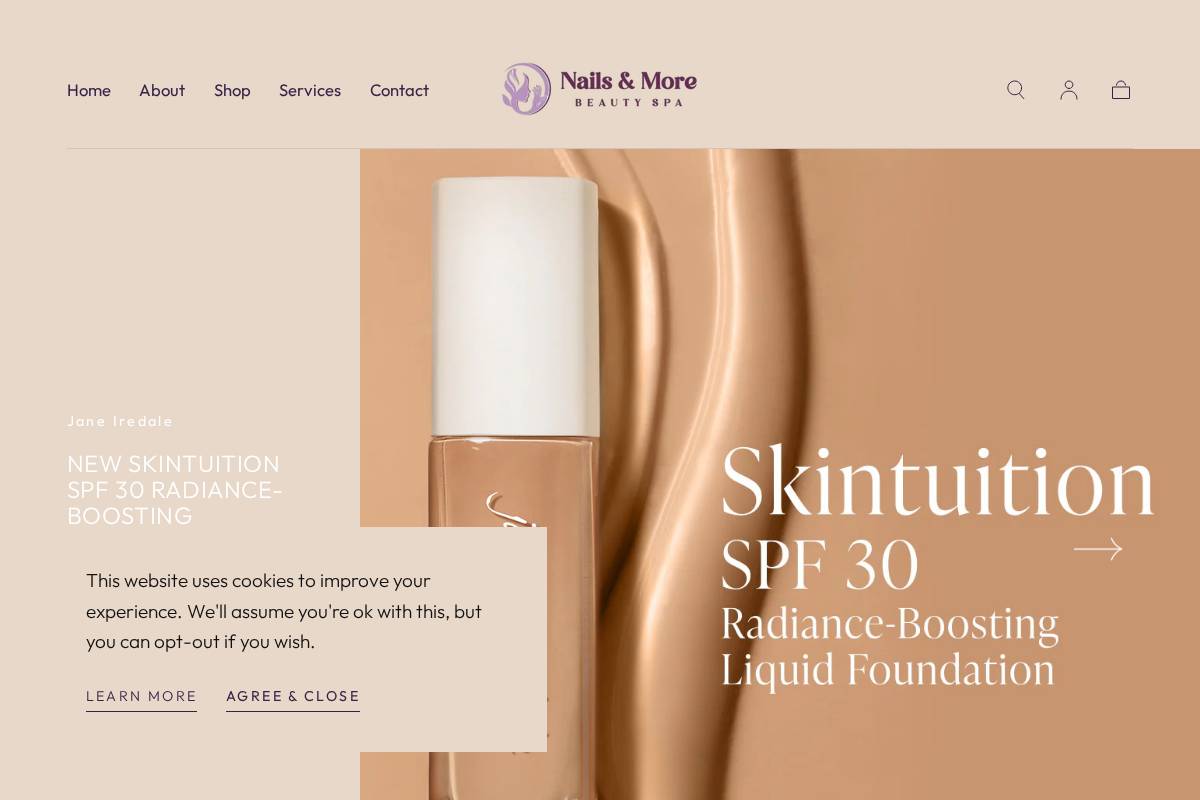 nailsandmore.co.nz homepage screenshot