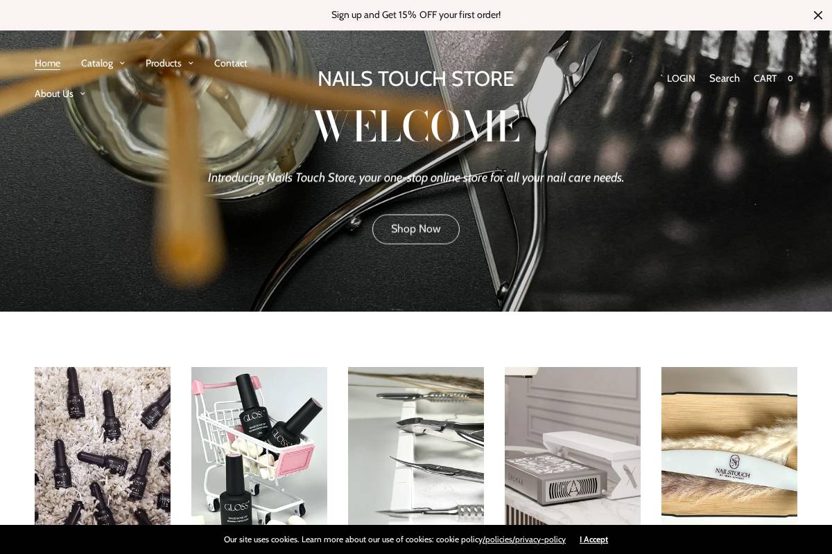 nailstouchstore.com homepage screenshot