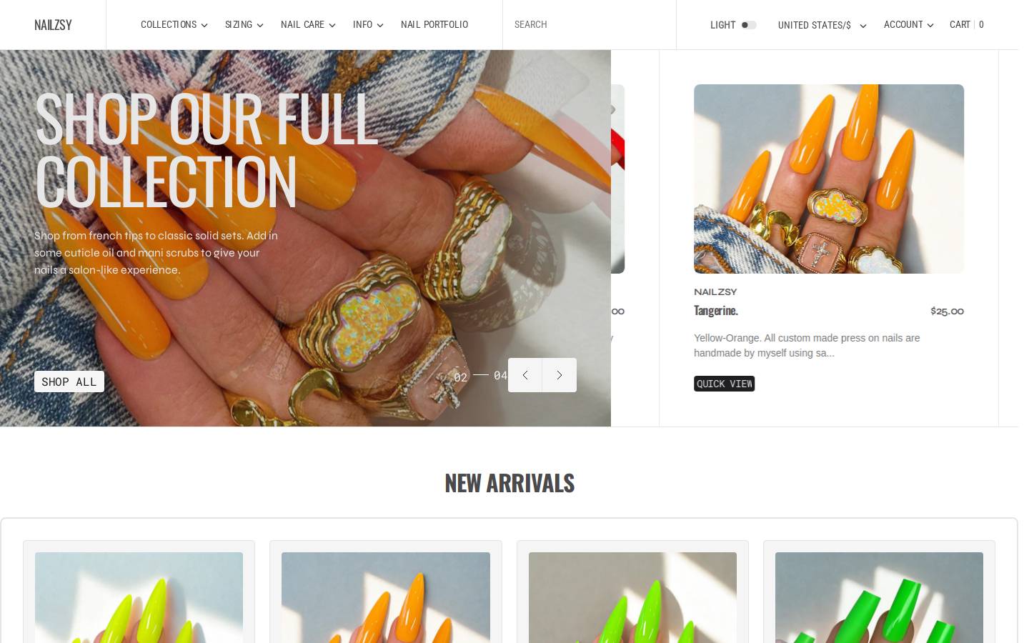 nailzsy.com homepage screenshot