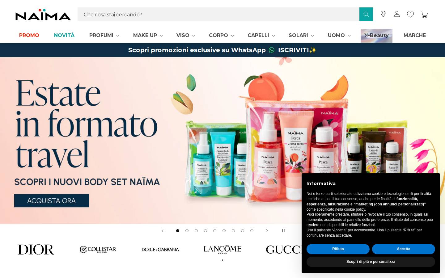Naima homepage screenshot
