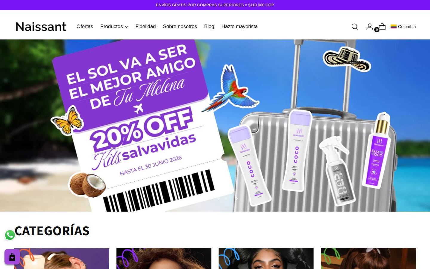 naissant.com homepage screenshot