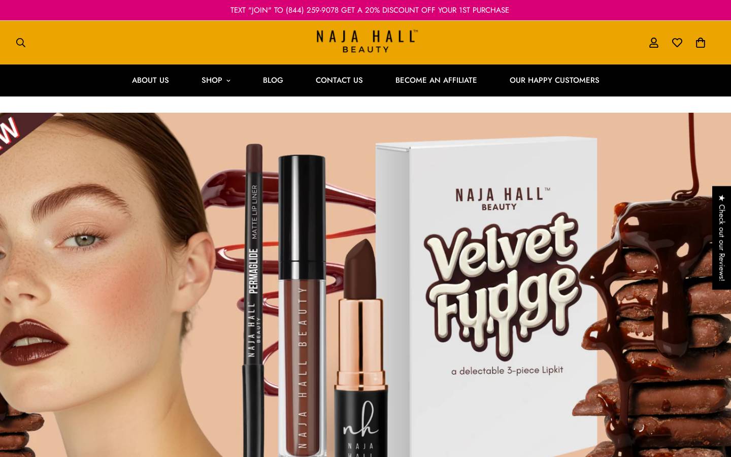 najahallbeauty.com homepage screenshot
