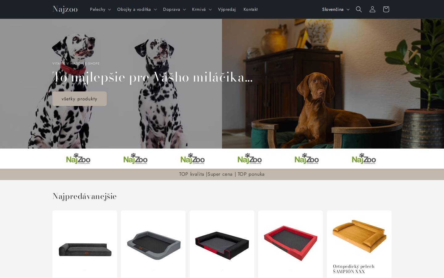 najzoo.sk homepage screenshot