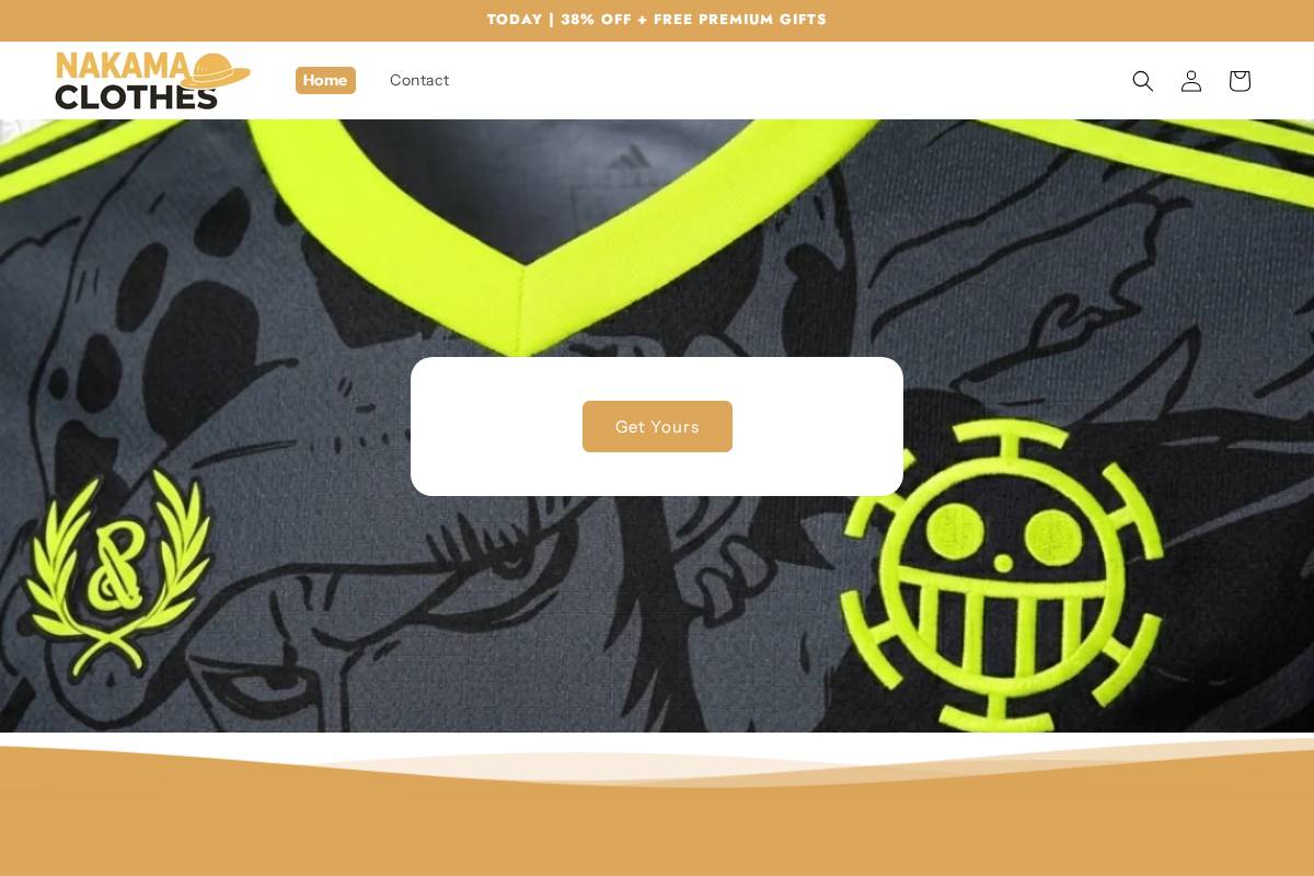 nakamaclothes.store homepage screenshot