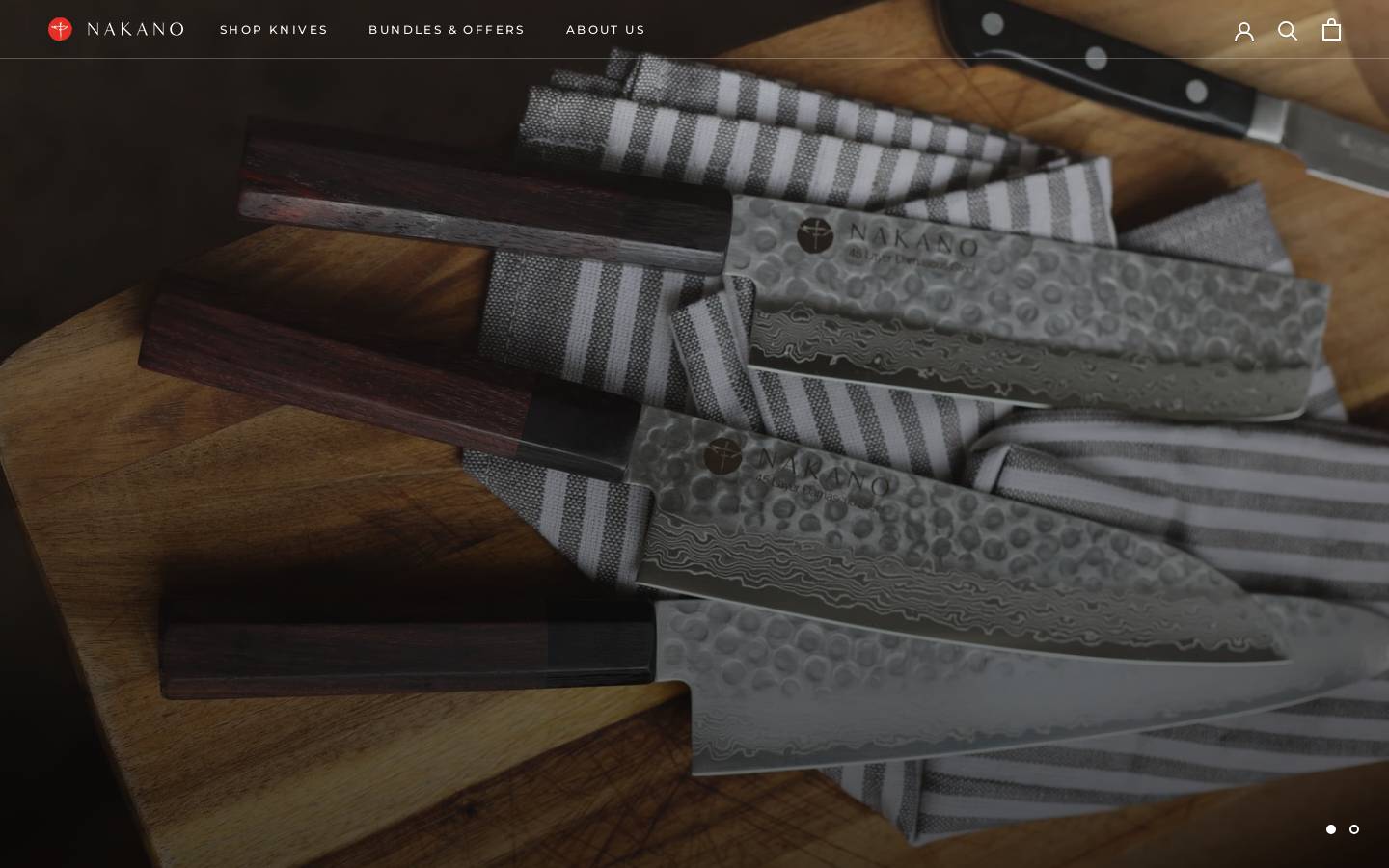 Nakano Knives homepage screenshot