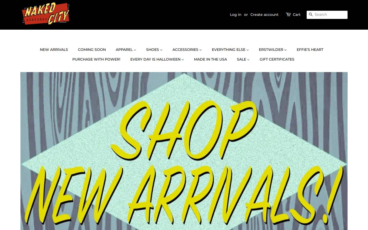 nakedcityclothing.com homepage screenshot