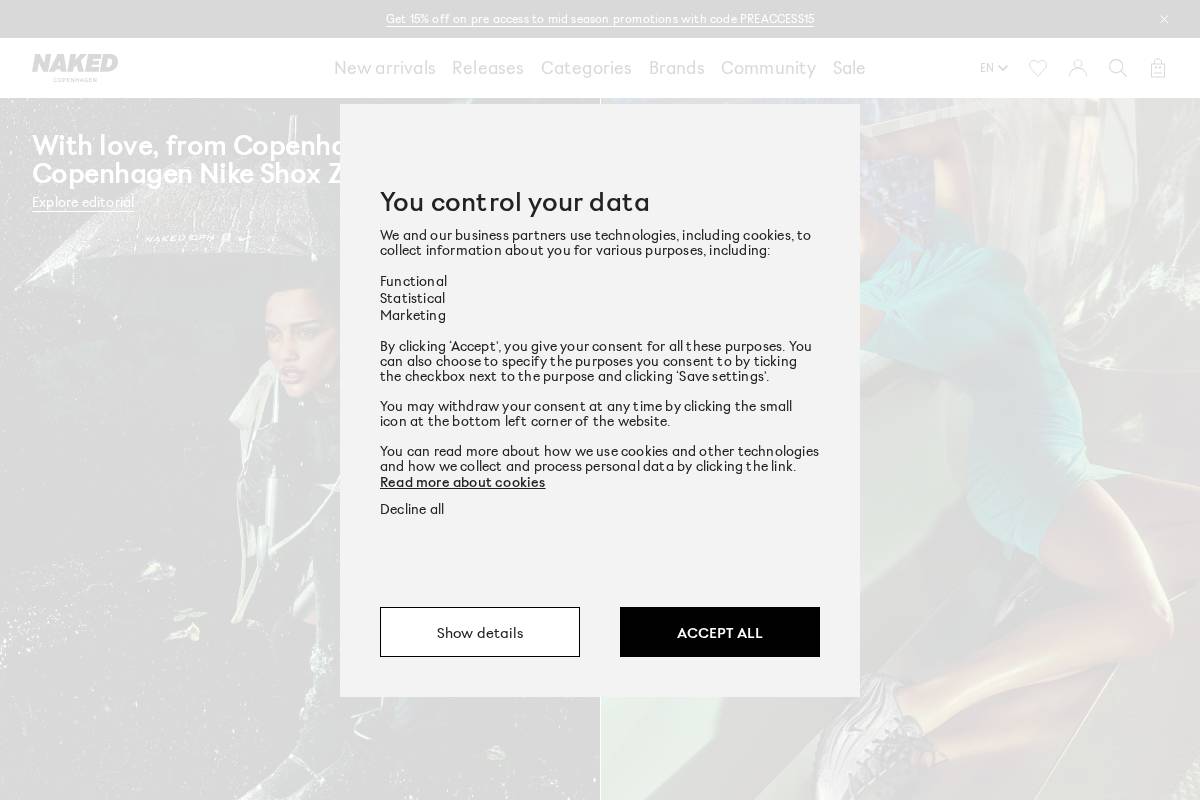 NAKED Copenhagen homepage screenshot