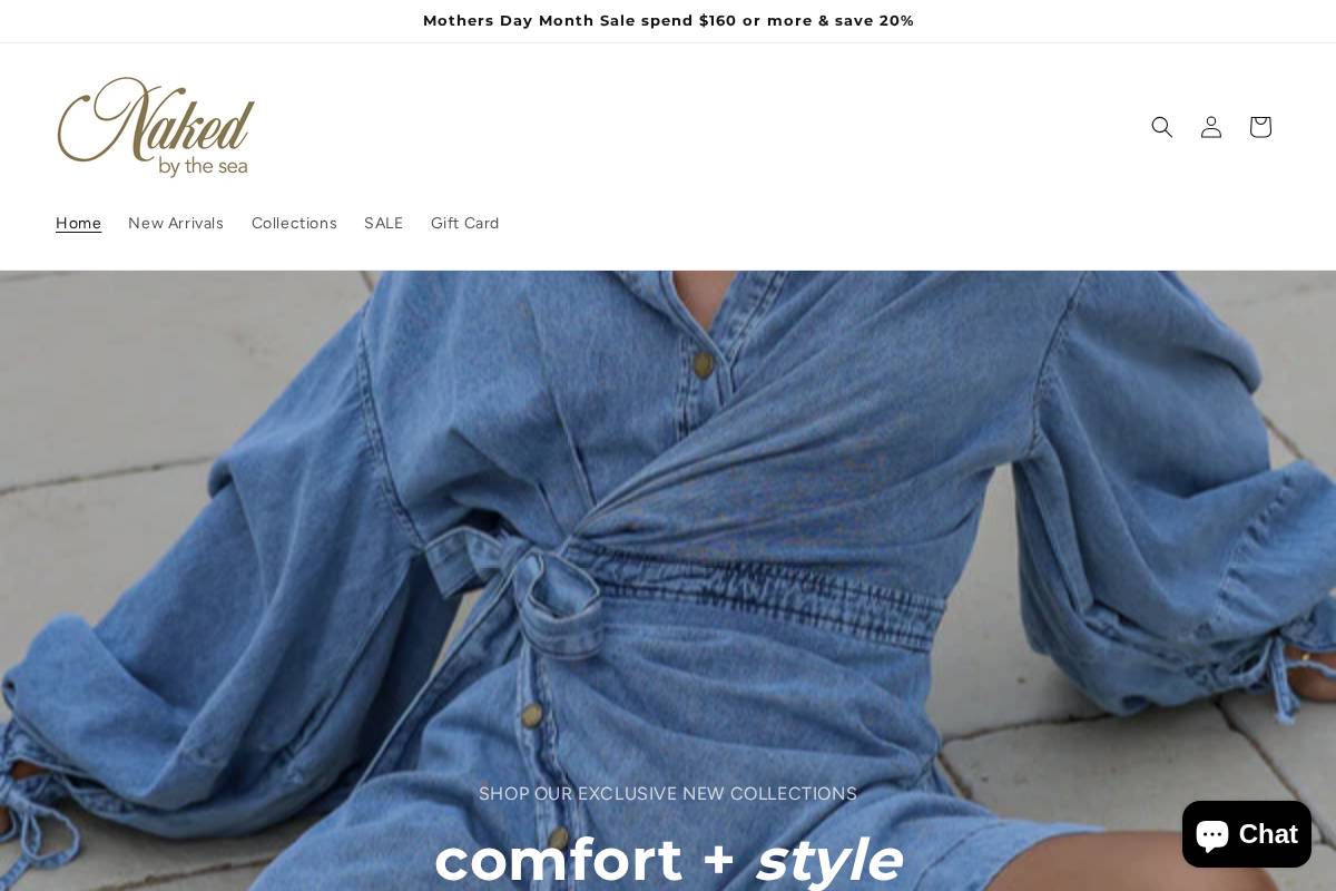 nakedfashion.com.au homepage screenshot
