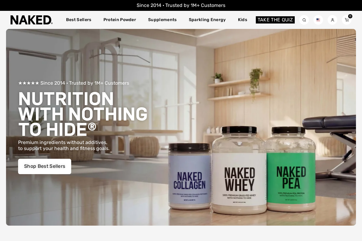 nakednutrition.com homepage screenshot