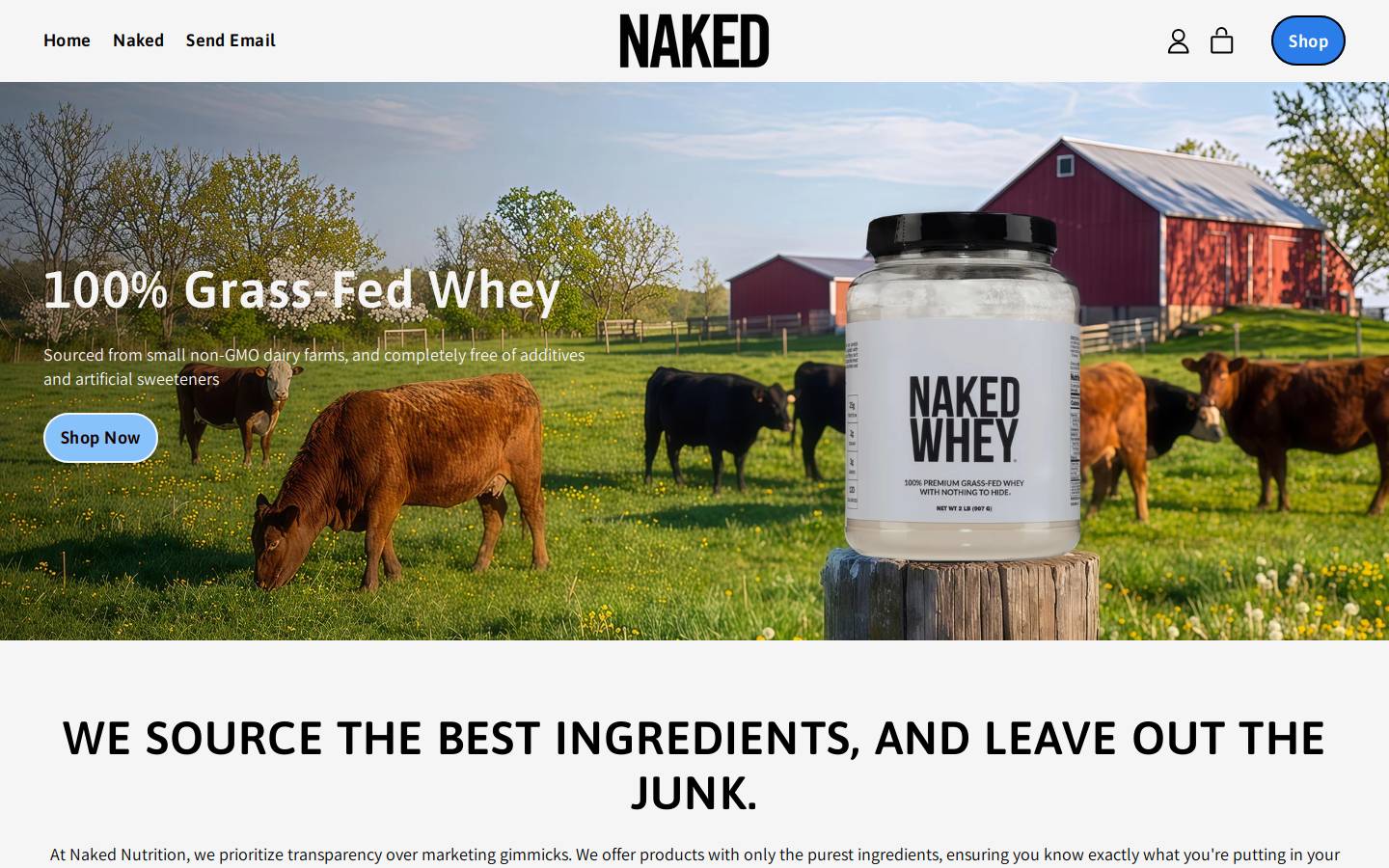 nakednutrition.com homepage screenshot