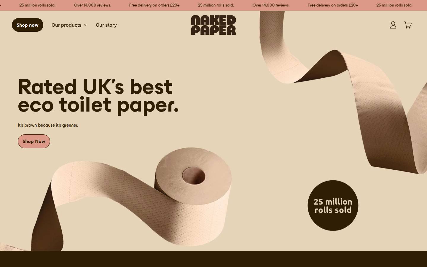Naked Paper homepage screenshot