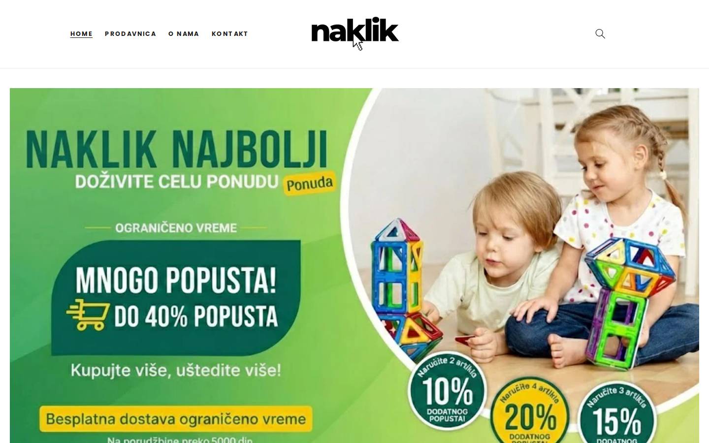naklik.store homepage screenshot