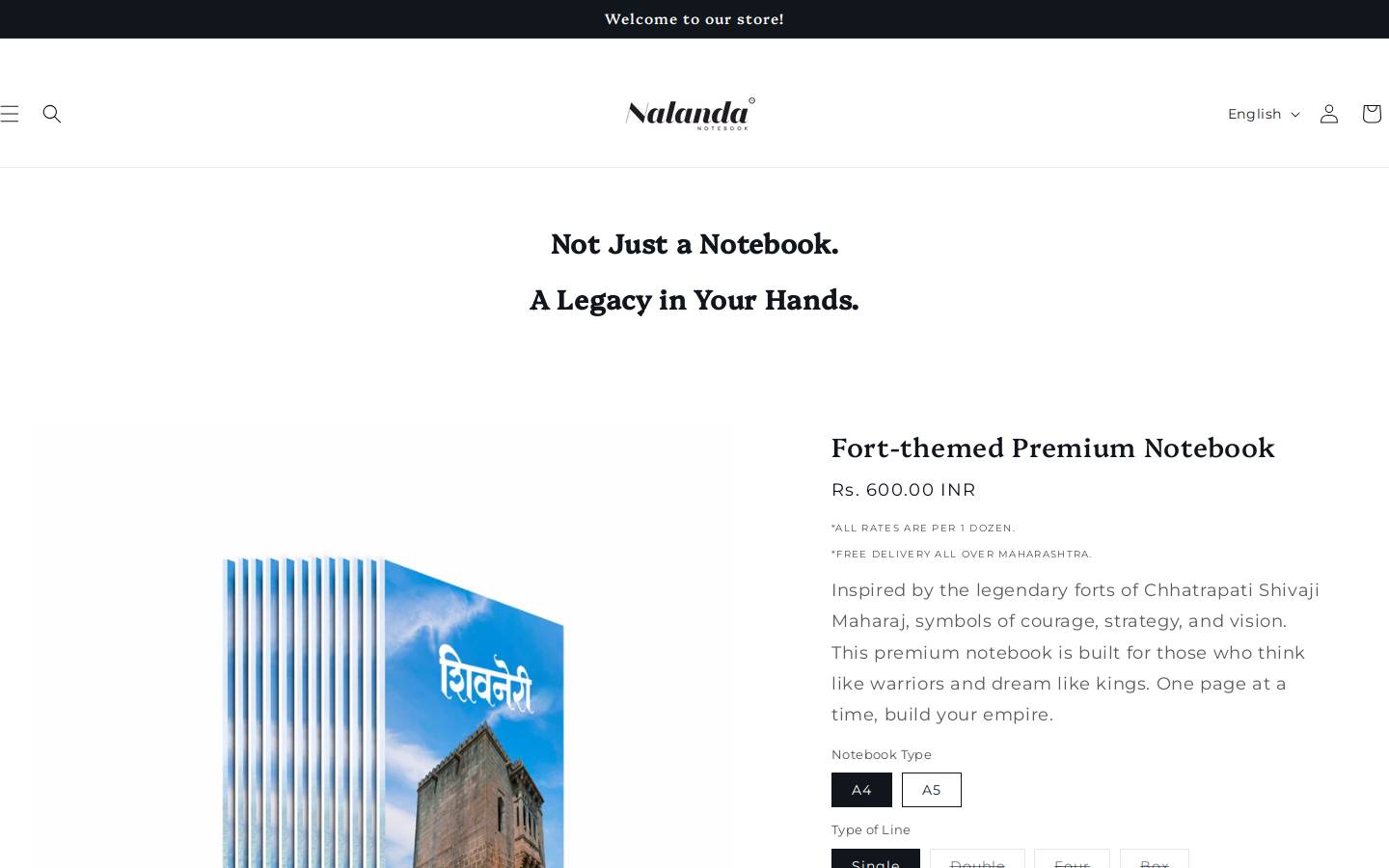 nalandanotebook.com homepage screenshot