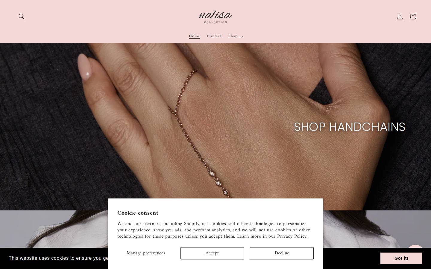 nalisacollection.com homepage screenshot