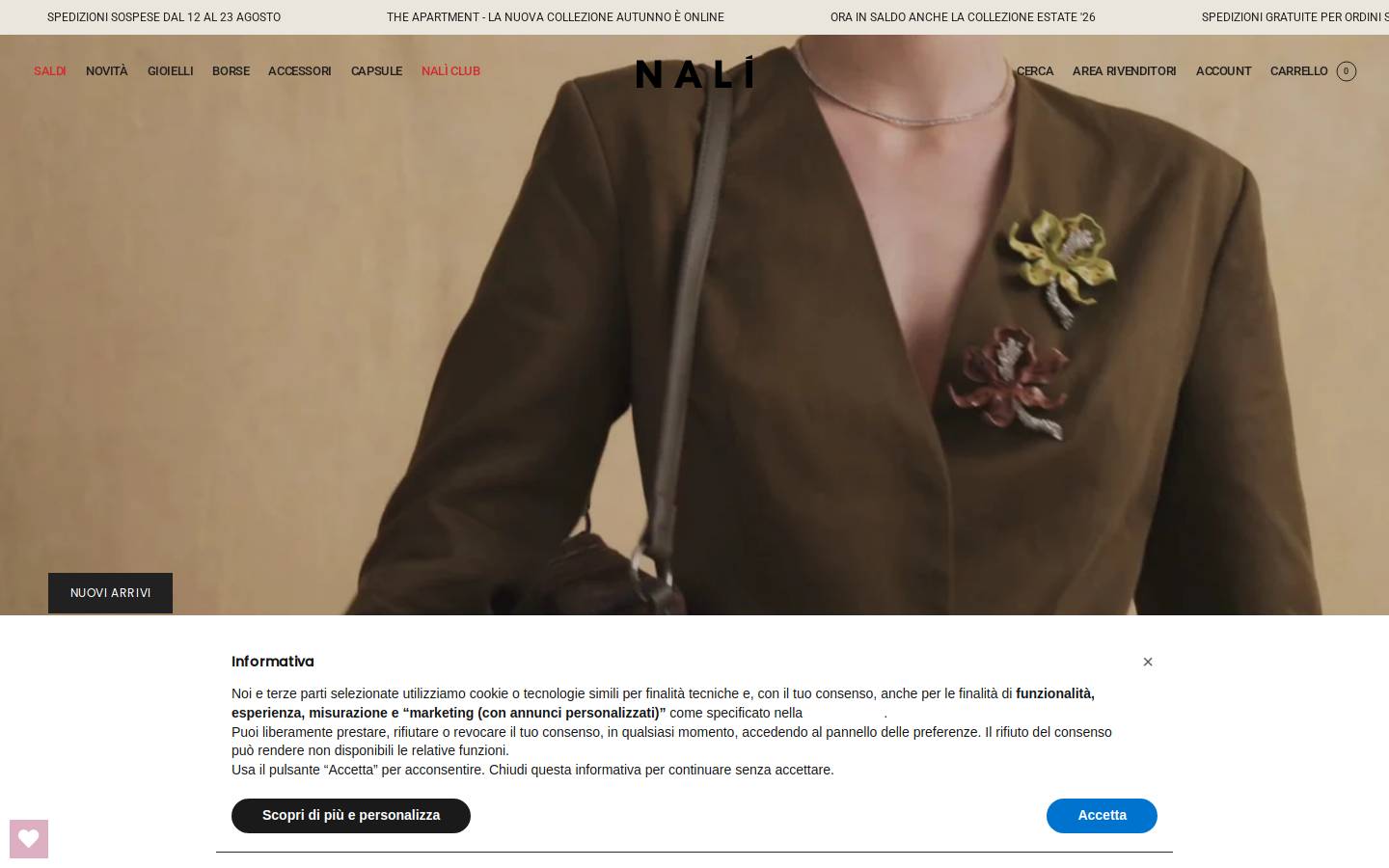 nalishop.it homepage screenshot