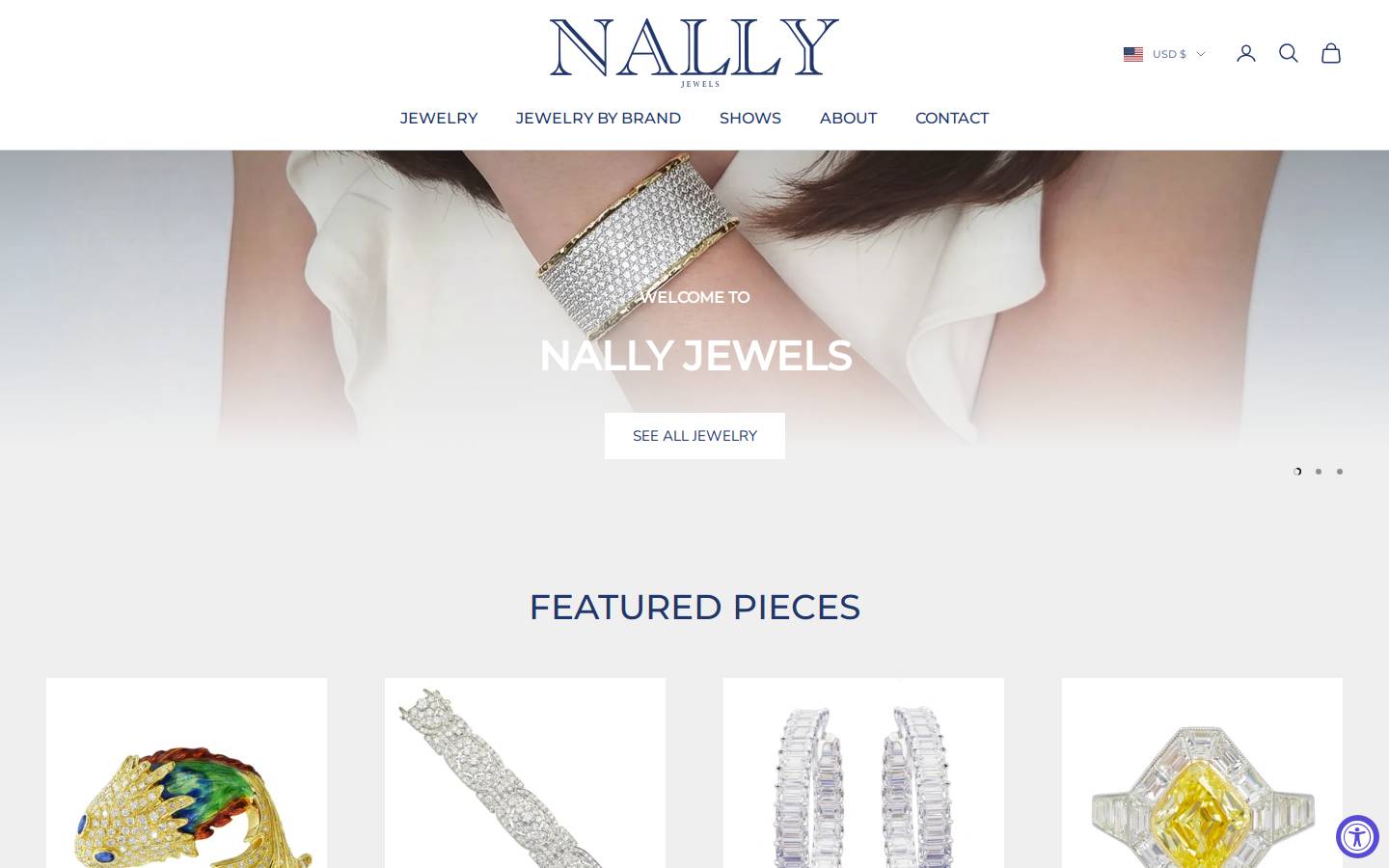 nallyjewels.com homepage screenshot
