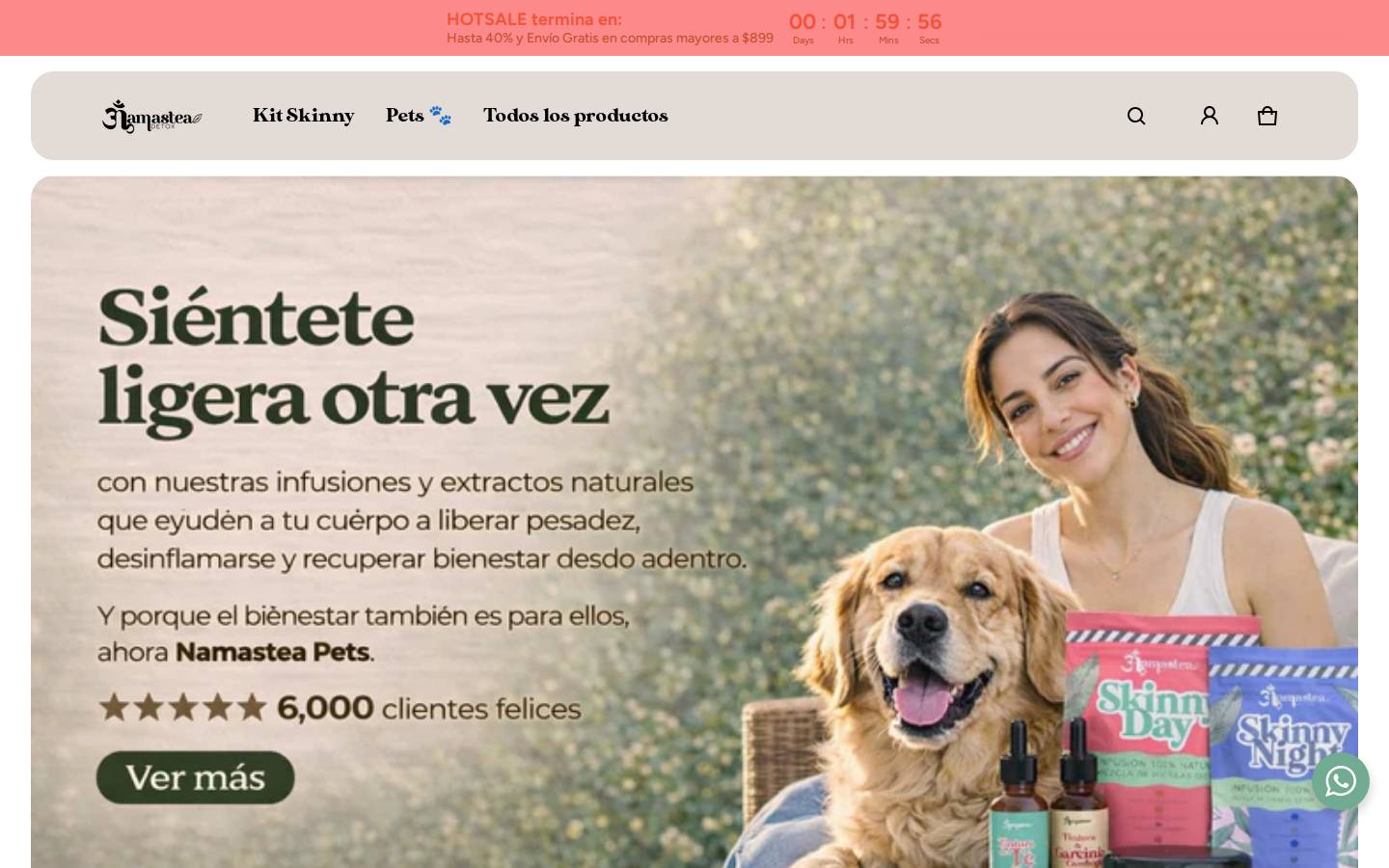 namasteadetox.com homepage screenshot