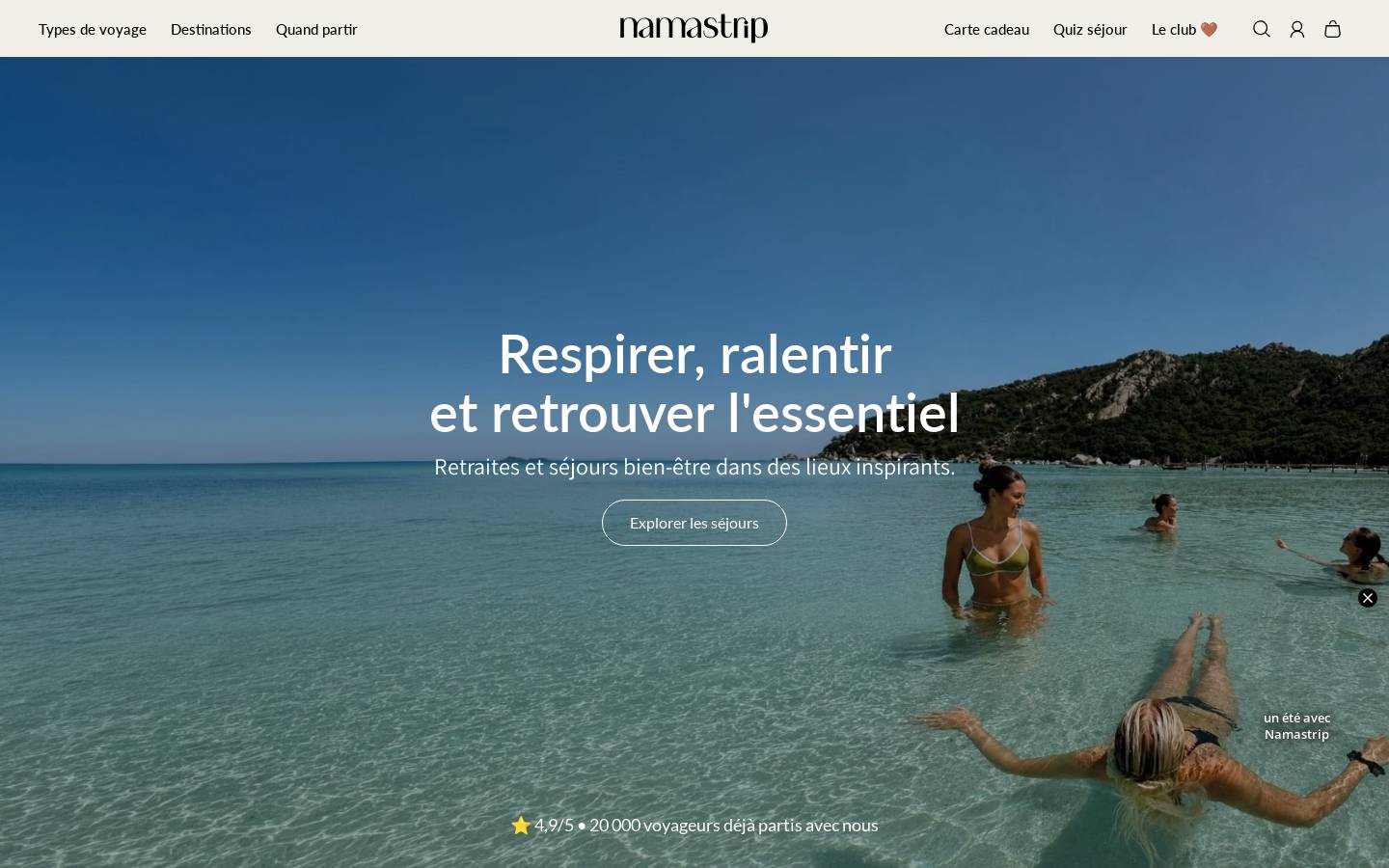 namastrip.com homepage screenshot