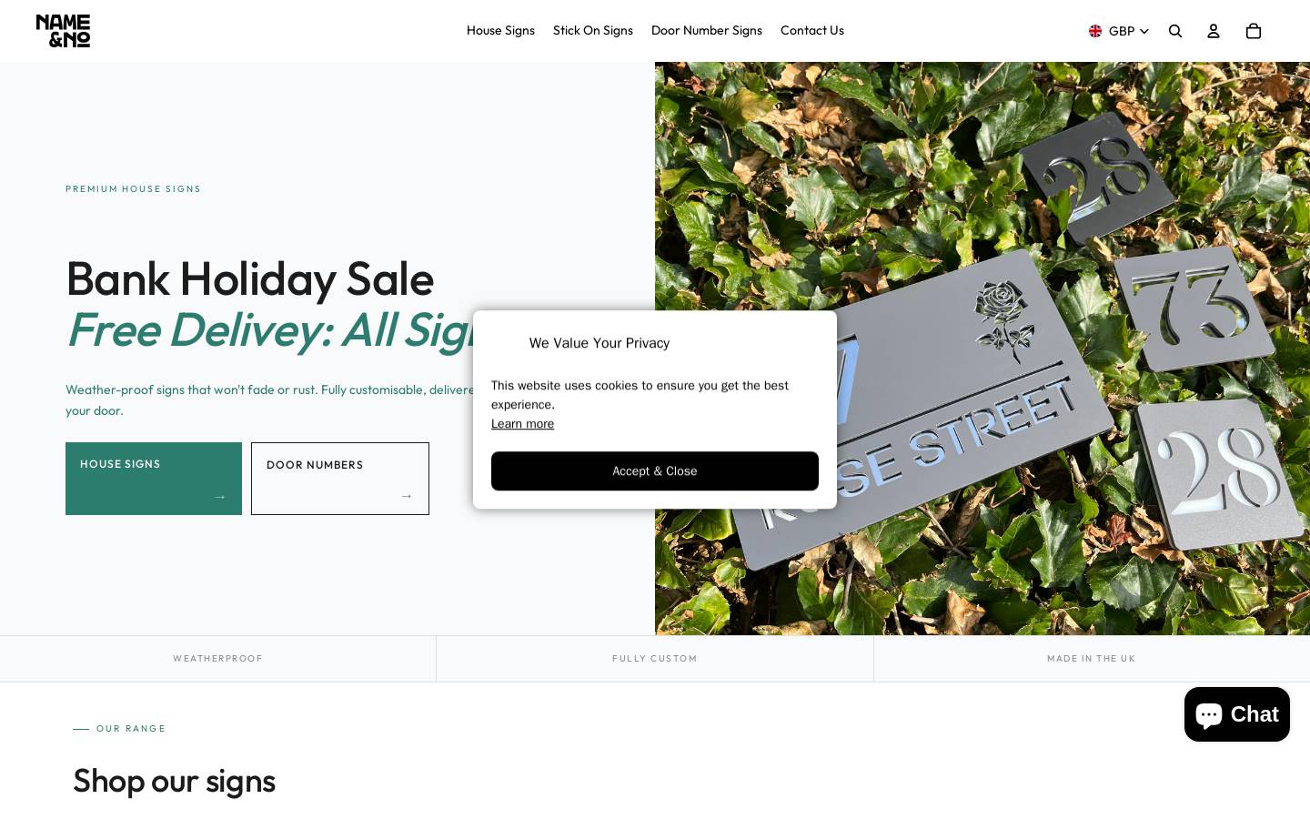 Nameandno homepage screenshot